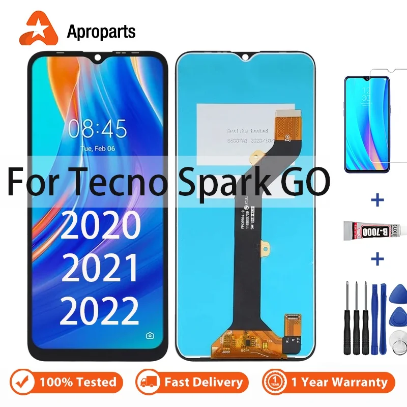 Tecno Spark Go 2020 Çıtalı Ekran Dokunmatik Siyah Orijinal