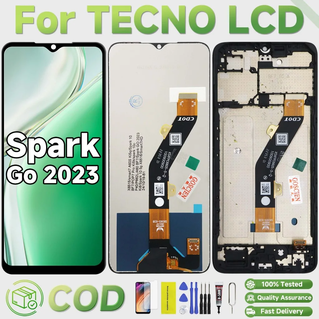 Tecno Spark Go 2023 Ekran Dokunmatik Orijinal Çıtasız Ürün (Çerçevesiz)