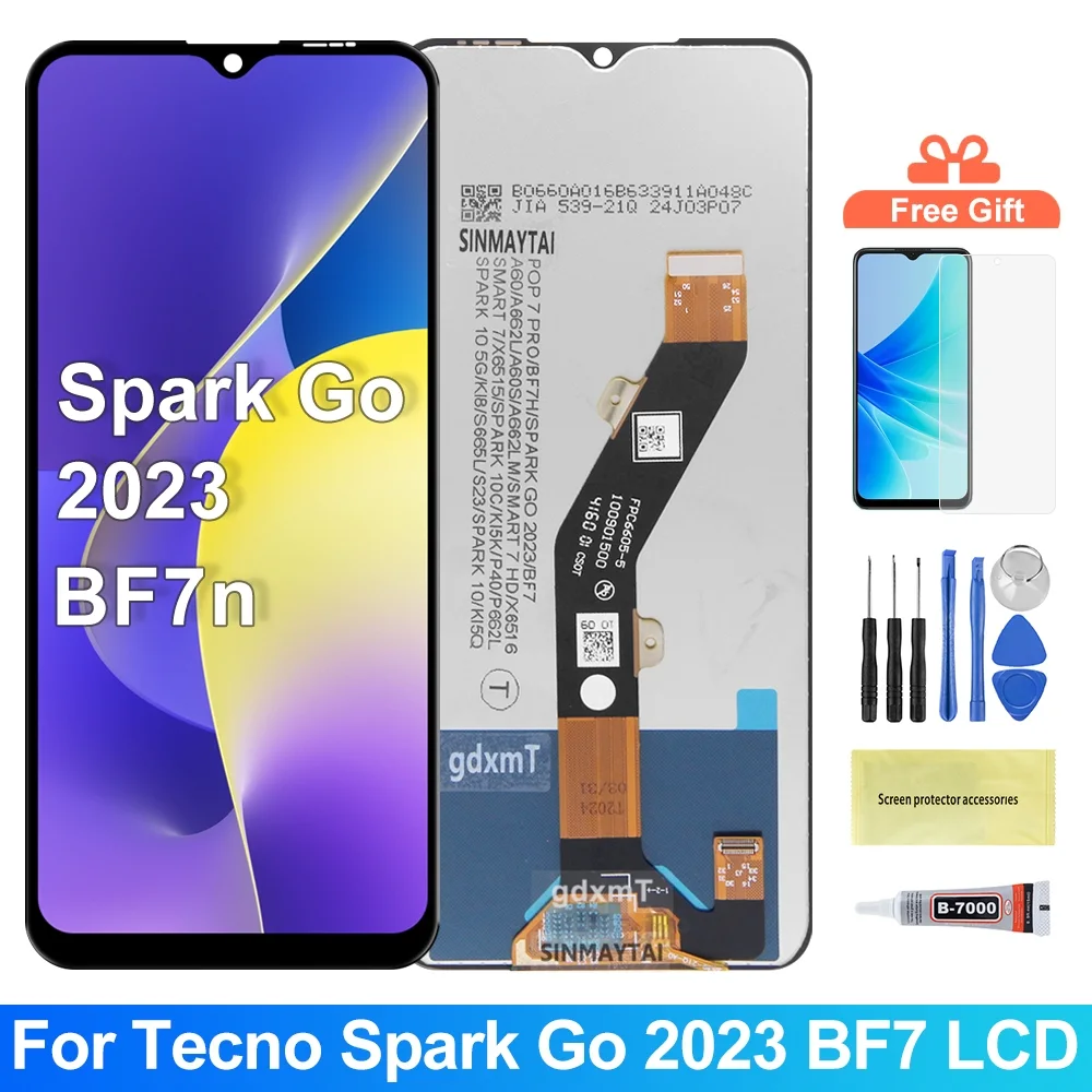 Tecno Spark Go 2023 Ekran Dokunmatik Orijinal Çıtasız Ürün (Çerçevesiz)