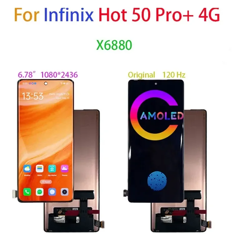 Tecno X6880 /ht 50 Pro Plus Çıtalı Ekran Dokunmatik Mor SOFT OLED Kalite Ekran