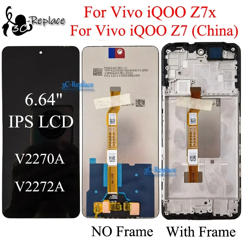 Vivo iqoo Z7x Ekran Dokunmatik Orijinal Çıtasız Ürün (Çerçevesiz)