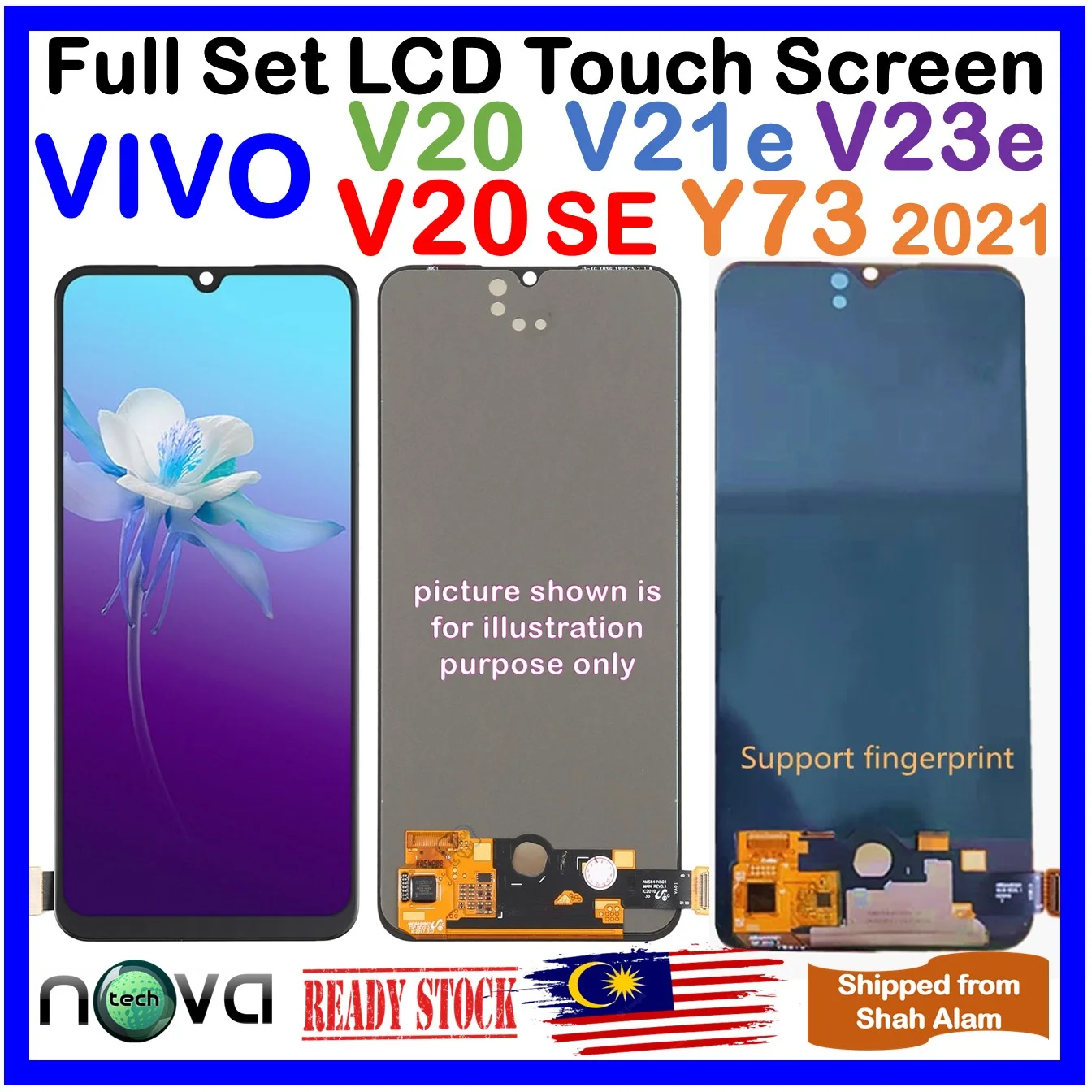 Vivo V20 Ekran Dokunmatik OLED Çıtasız (Çerçevesiz)