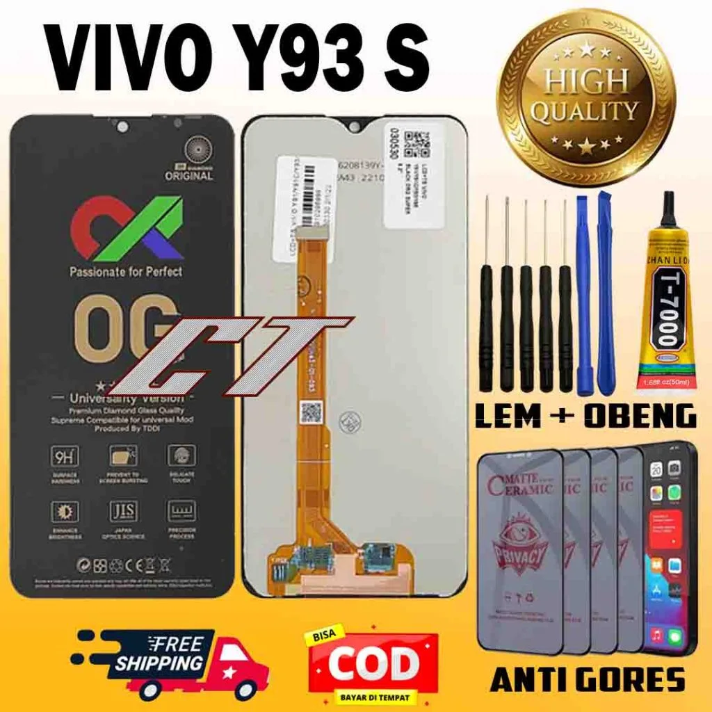 Vivo Y93s Ekran Dokunmatik Orijinal Çıtasız Ürün (Çerçevesiz)