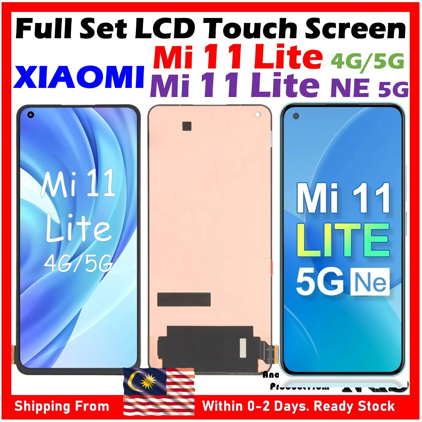 Xiaomi Mi 11 Lite Ne Ekran Dokunmatik A Plus Kalite Ürün Çıtasız (Çerçevesiz)