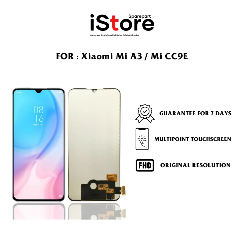 Xiaomi Mi A3 Ekran Dokunmatik A Plus Kalite Ürün Çıtasız (Çerçevesiz)