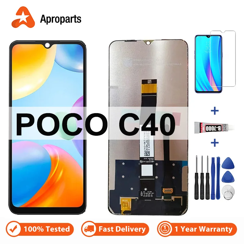 Xiaomi Pococo C40 Ekran Dokunmatik Orijinal Çıtasız Ürün (Çerçevesiz)