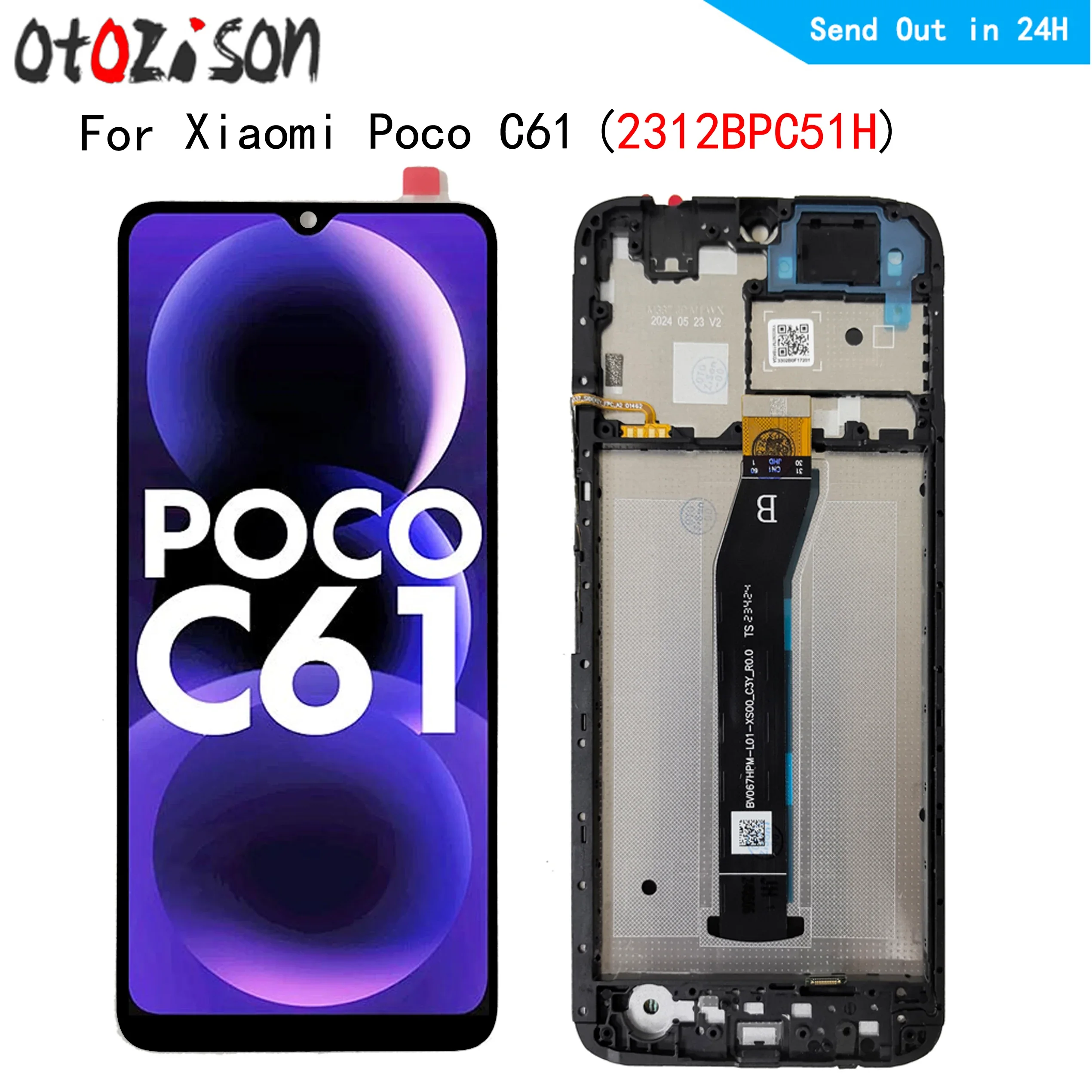 Xiaomi Pococo C61 Çıtalı Ekran Dokunmatik Siyah Orijinal