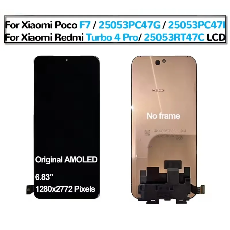 Xiaomi Pococo F7 Ekran Dokunmatik SOFT OLED Kalite Ekran Çıtasız (Çerçevesiz)