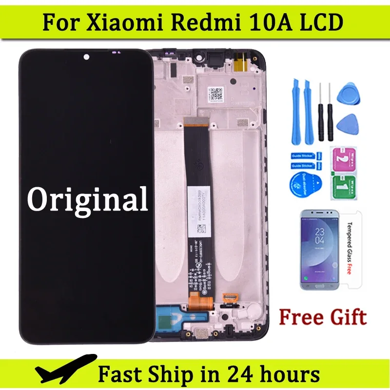 Xiaomi Redmi 10A Çıtalı Ekran Dokunmatik Siyah Orijinal