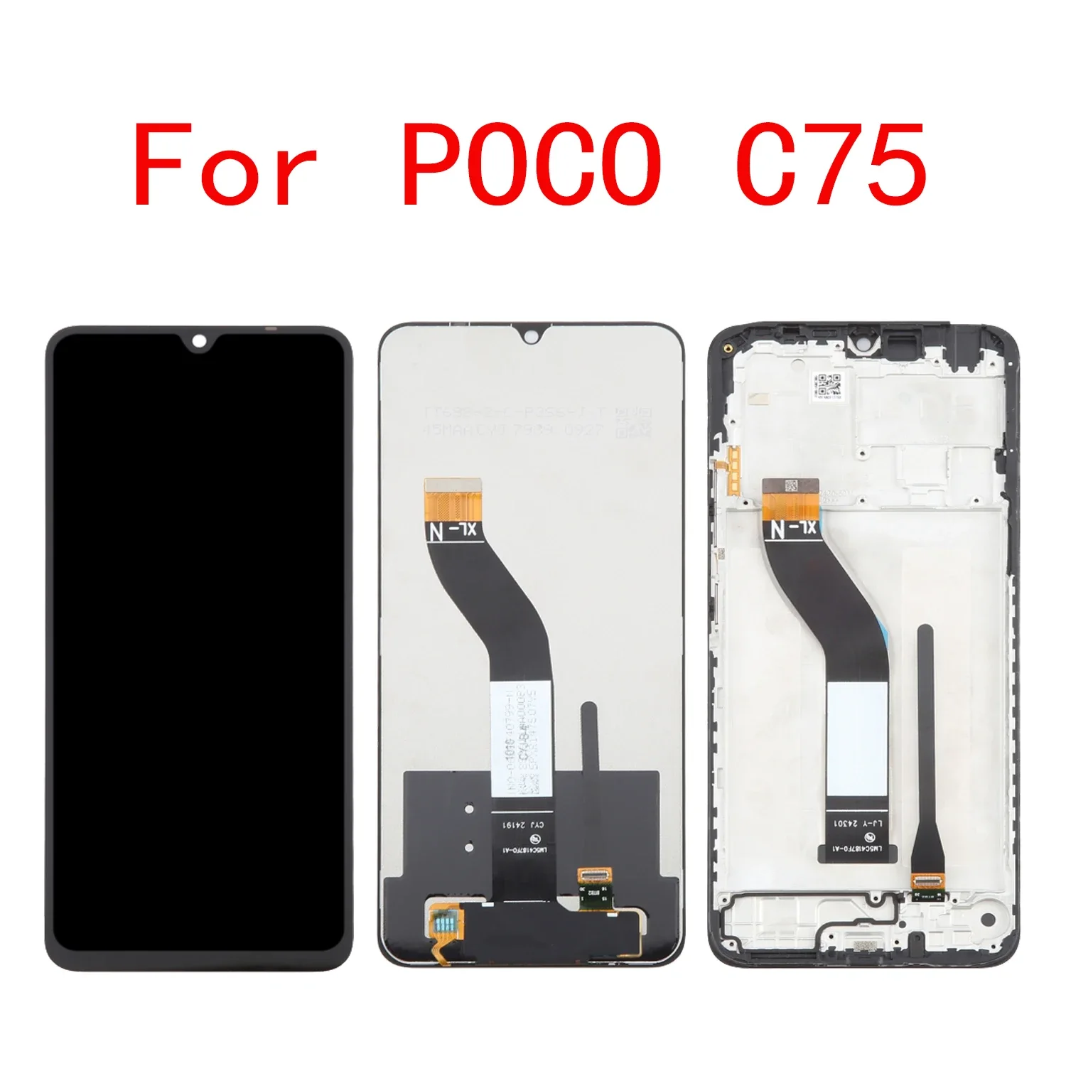 Xiaomi Redmi Poco C75 Çıtalı Ekran Dokunmatik Siyah Orijinal
