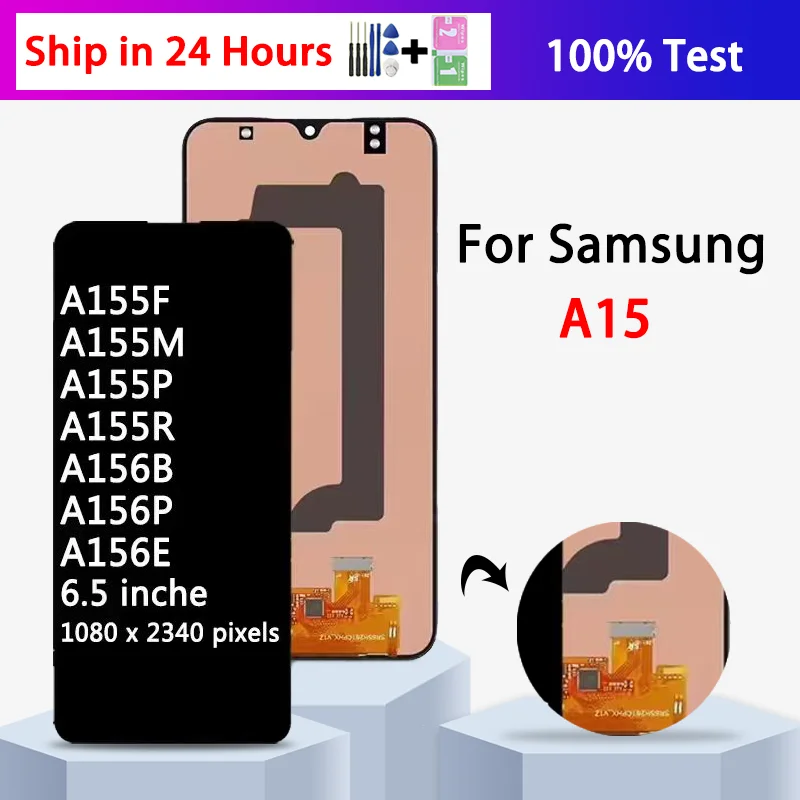 Samsung A15 A155 Tft Çıtalı Ekran Dokunmatik Siyah