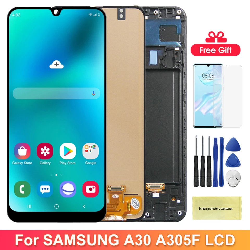 Samsung A30 A305 Alfa Çıtalı Ekran Dokunmatik Siyah