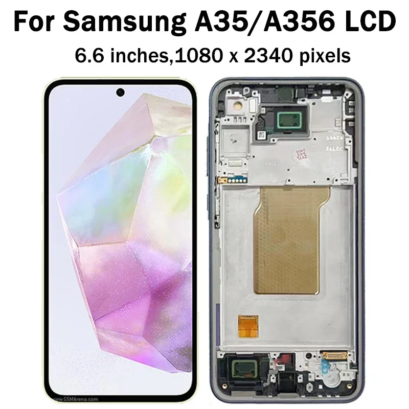 Samsung A35 A356 Çıtalı Oled Ekran Dokunmatik Siyah Big Size