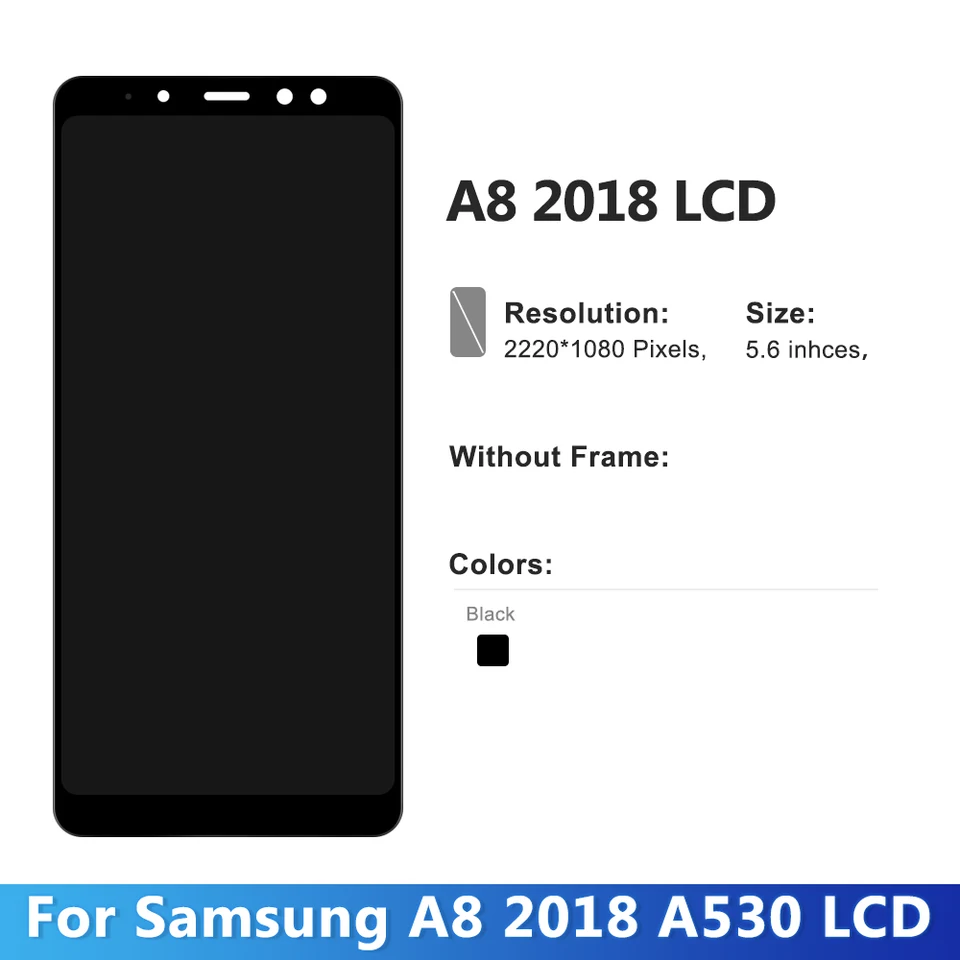 Samsung A8 2018 A530 Ekran Dokunmatik Siyah