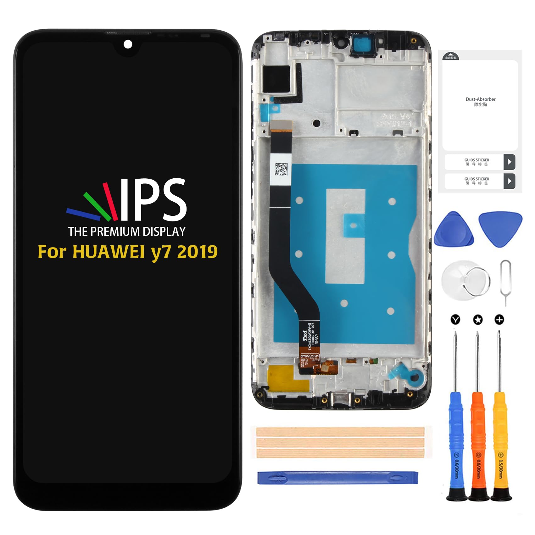 Huawei Y7 2019 Y7 Prime 2019 Y7 Pro 2019 Alfa Çıtalı Ekran Dokunmatik Siyah