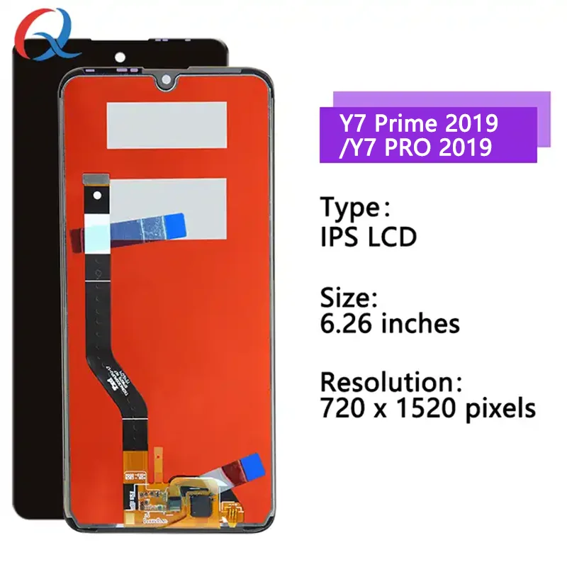 Huawei Y7 2019 Y7 Prime 2019 Y7 Pro 2019 Alfa Çıtalı Ekran Dokunmatik Siyah