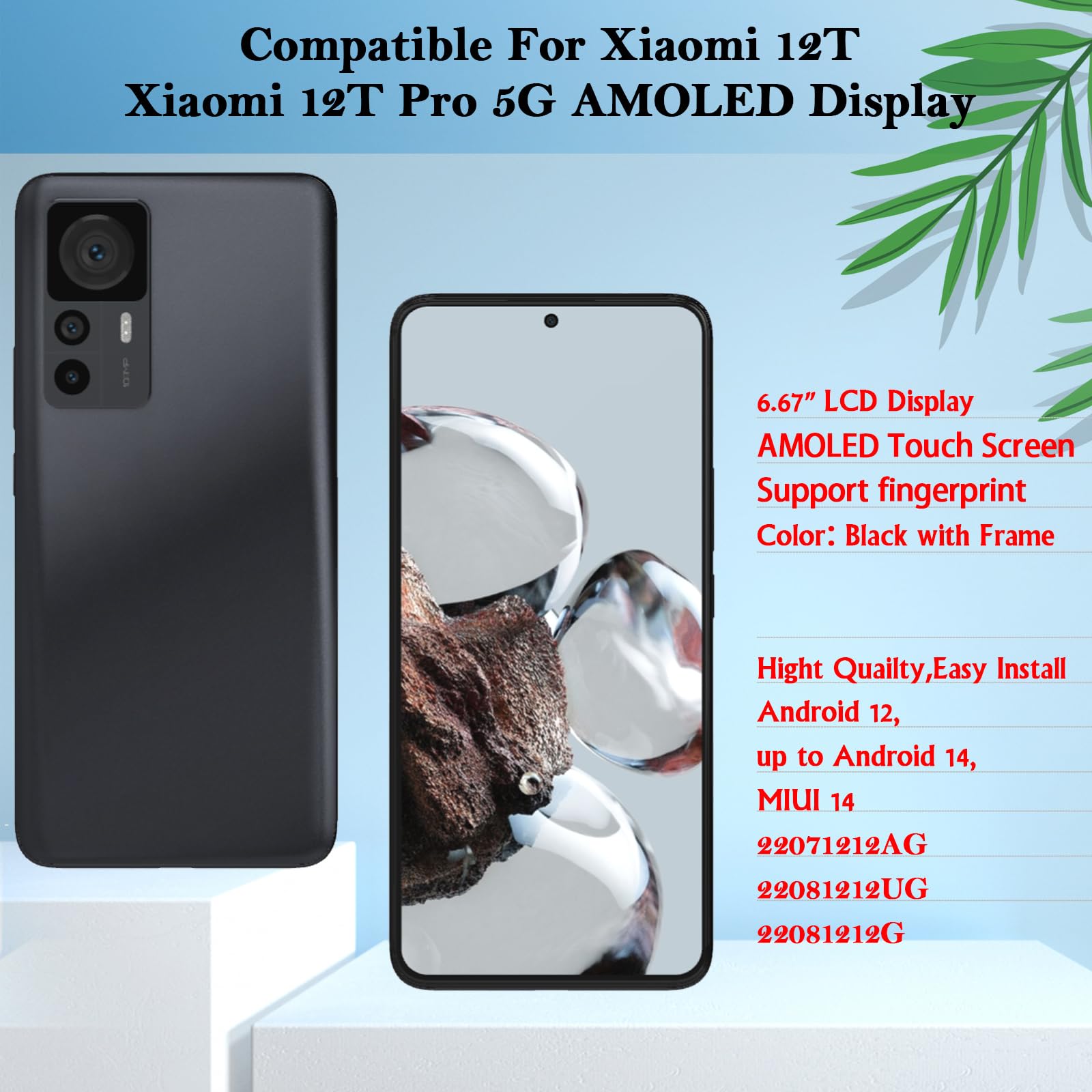 Xioami Mi 12T Mi 12T Pro Ekran Dokunmatik Siyah