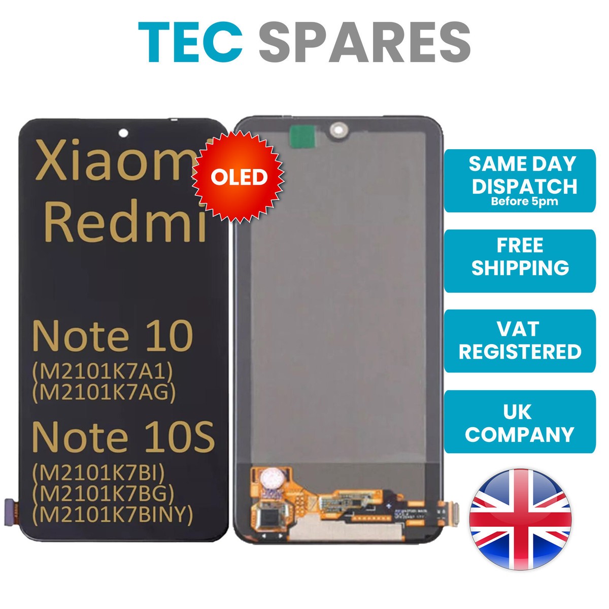 Mosgoo Marka Redmi Note 10 Note 10S 4G Oled Ekran Dokunmatik