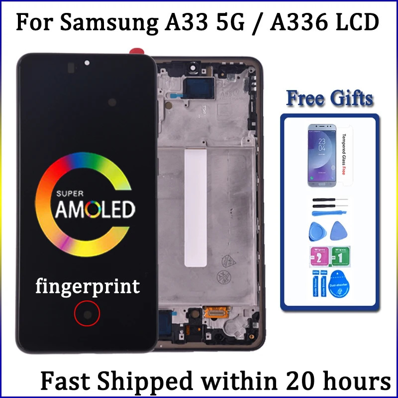 Mosgoo Marka Samsung A33 A336 Çıtalı Ekran Dokunmatik Siyah