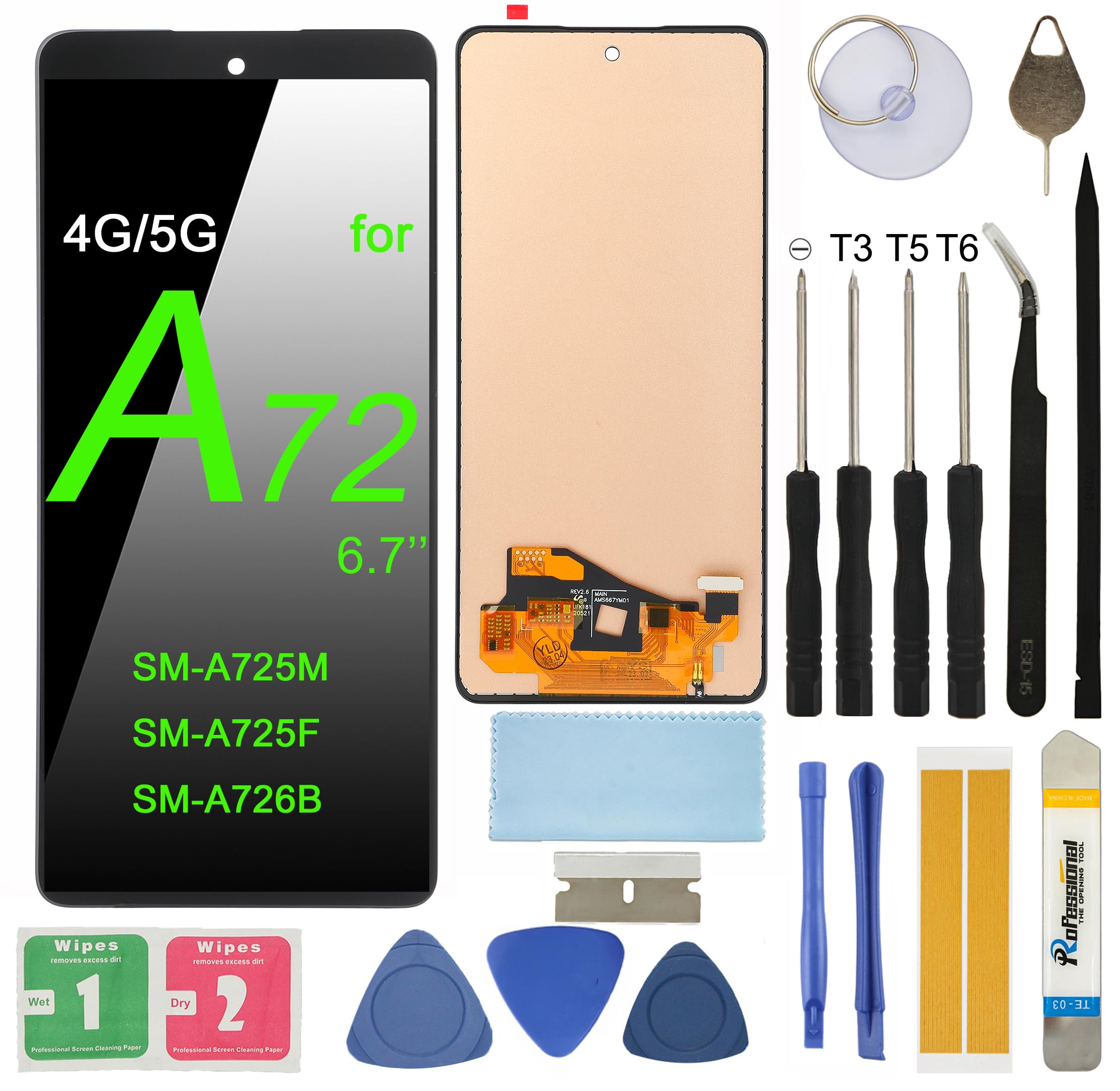 Mosgoo Marka Samsung A72 A725 Çıtalı Ekran Dokunmatik