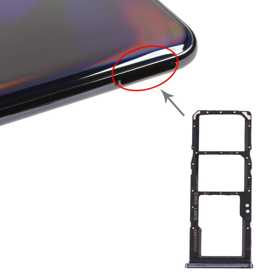 Samsung A70 A705 Sim Kapağı Siyah