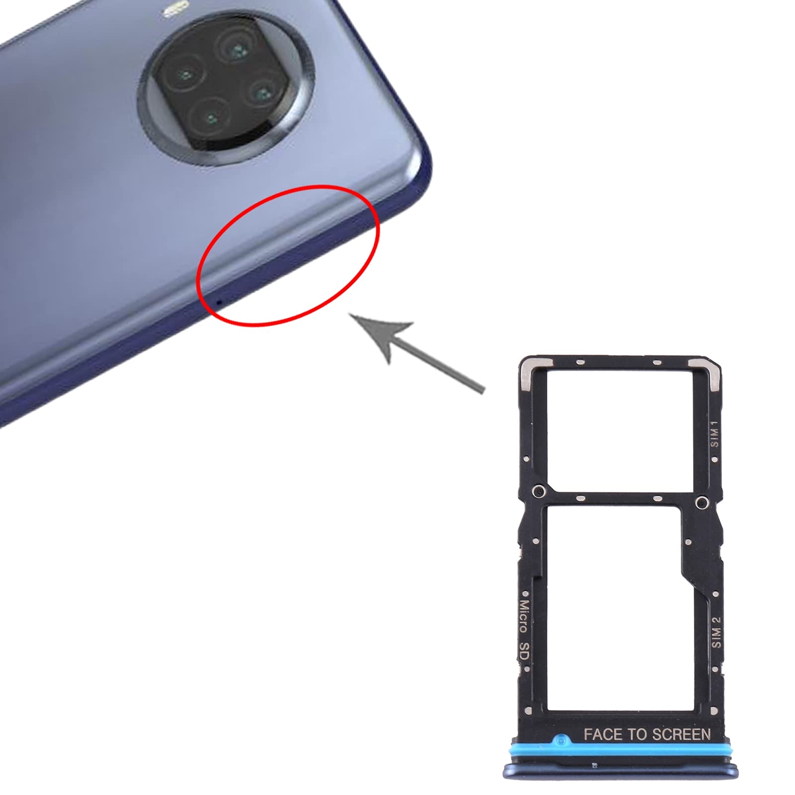 Xioami Mi 10T Lite Sim Kapağı Mavi