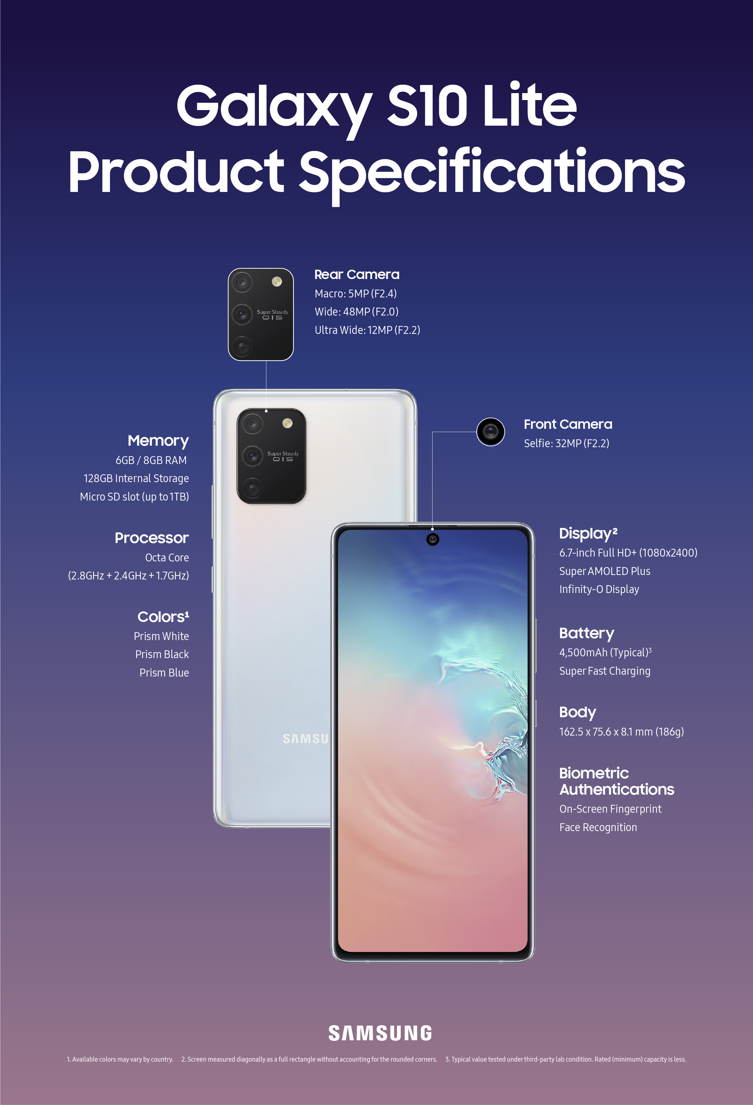 Samsung S10 Lite Ön Kamera