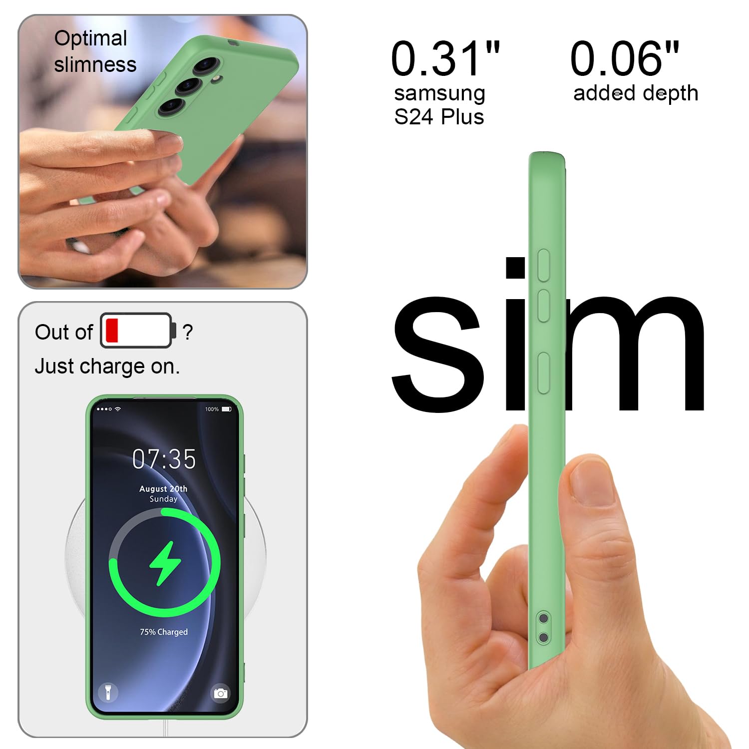 Samsung S24 FE Sim Kapağı Yeşil
