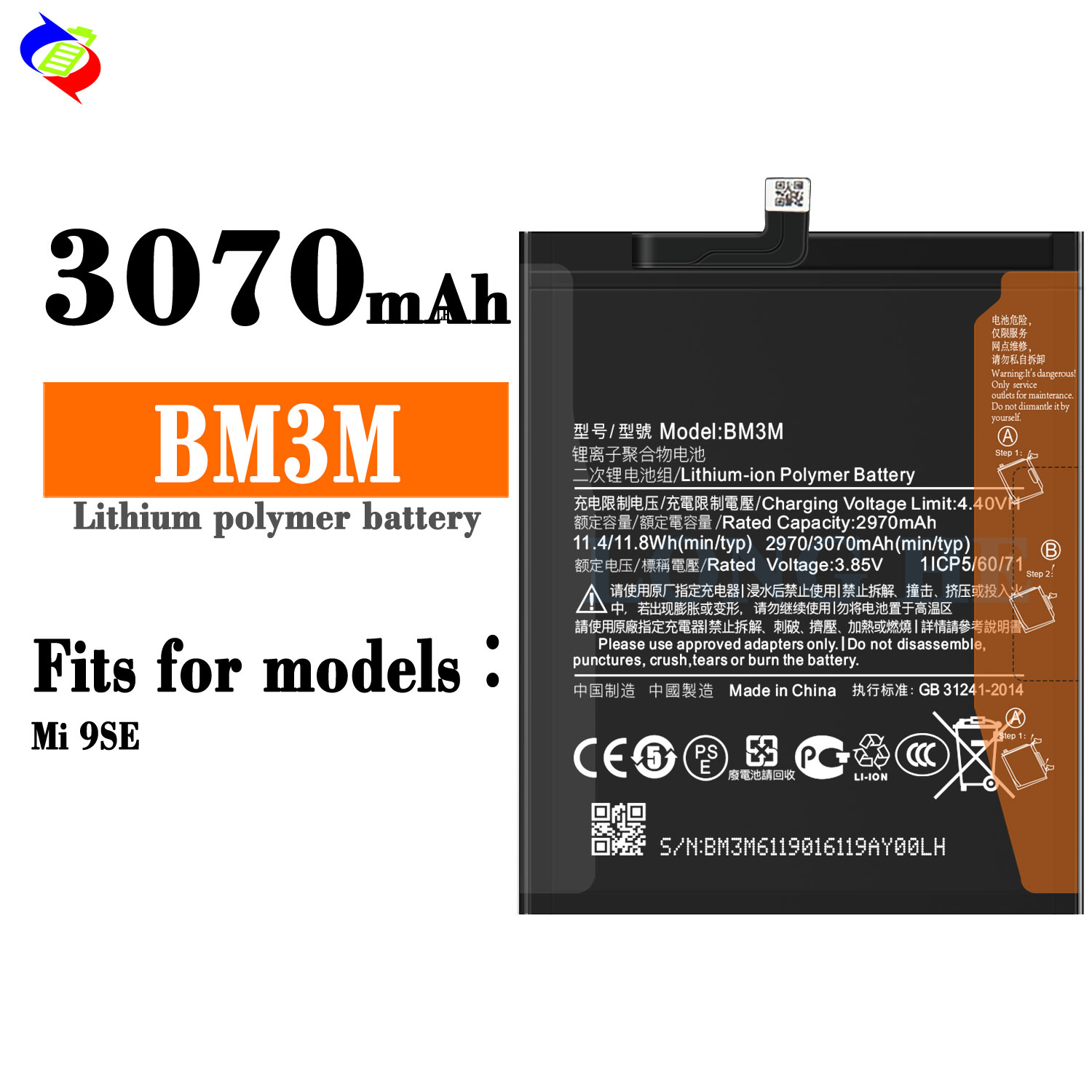 Xioami Mİ 9SE BM3M NewPower Batarya