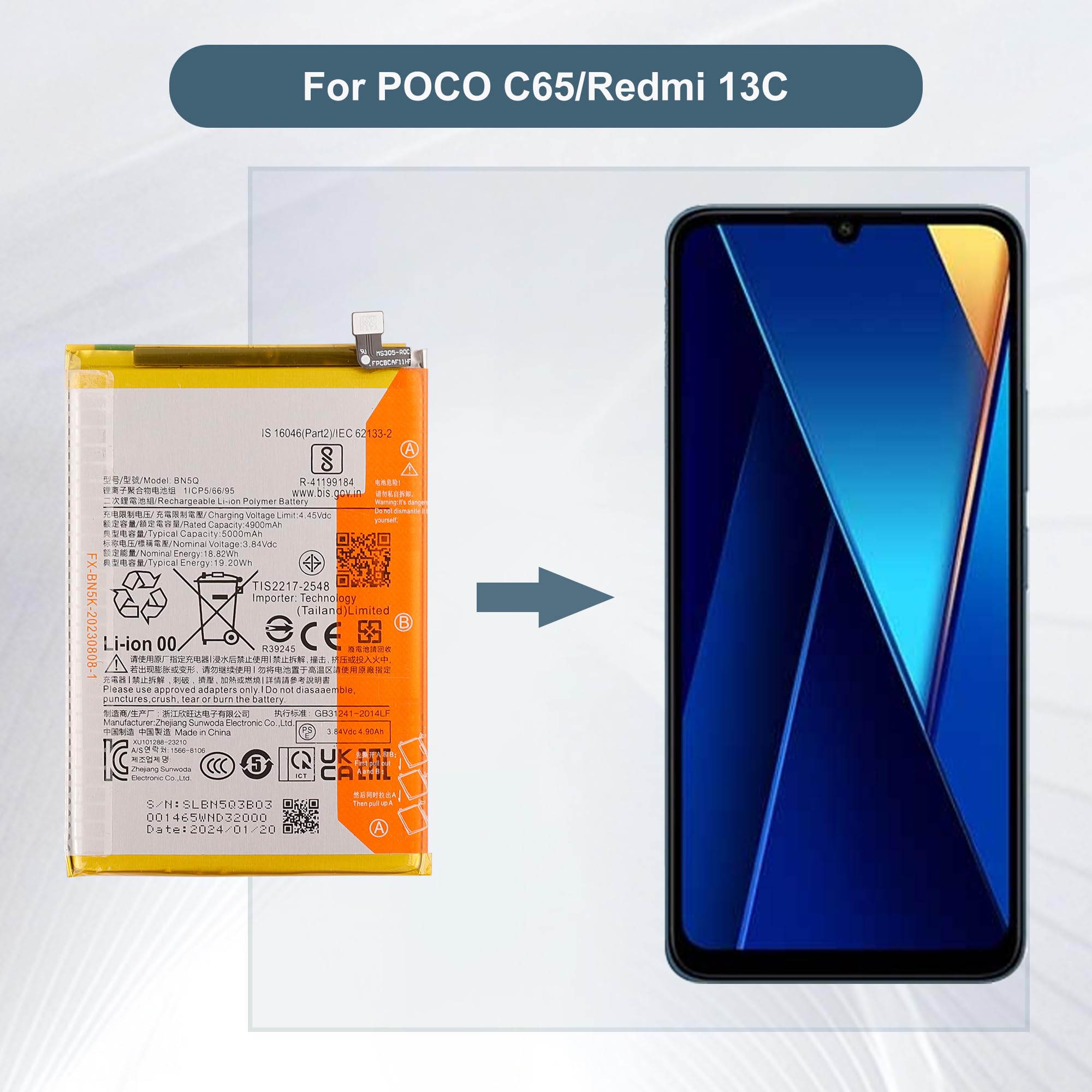 Redmi 13C BN5Q NewPower Batarya