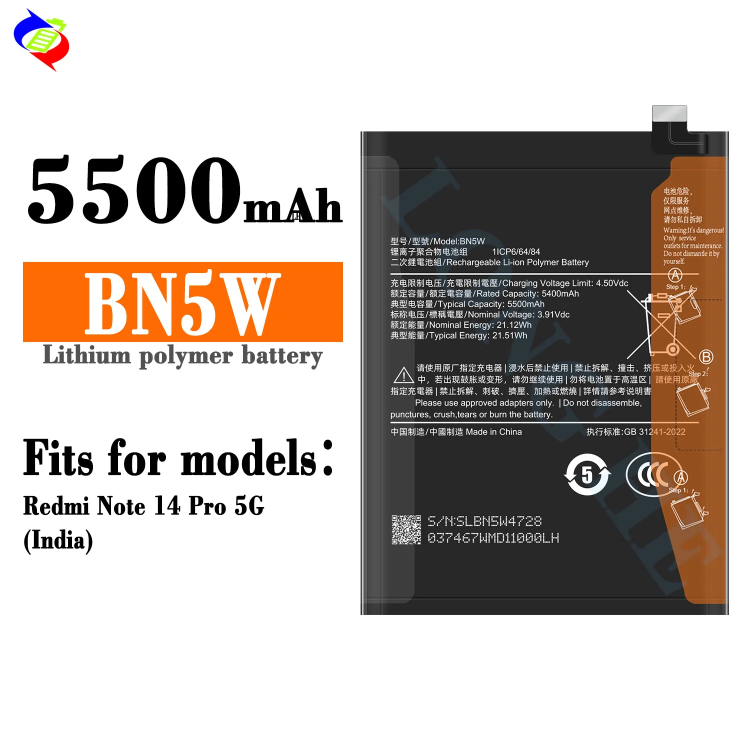 Redmi Note 14 Pro BN5W NewPower Batarya
