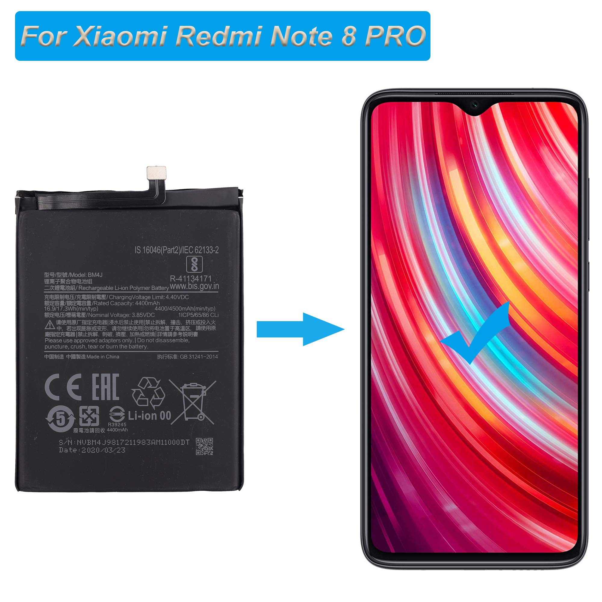 Redmi Note 8 Pro BM4J NewPower Batarya