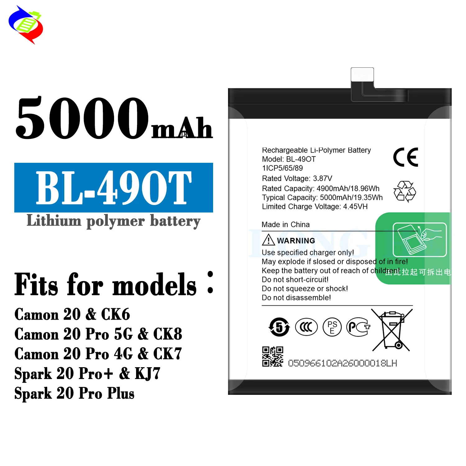 Tecno Camon 20 Camon 20 Pro BL-49OT Newpower Batarya