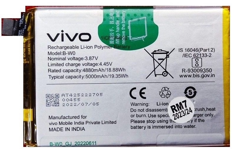 Vivo Y35 B-W0 NewPower Batarya