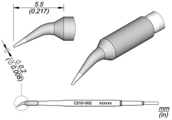 Jbc C210-002 (IS) Havya Ucu Eğri 0.2
