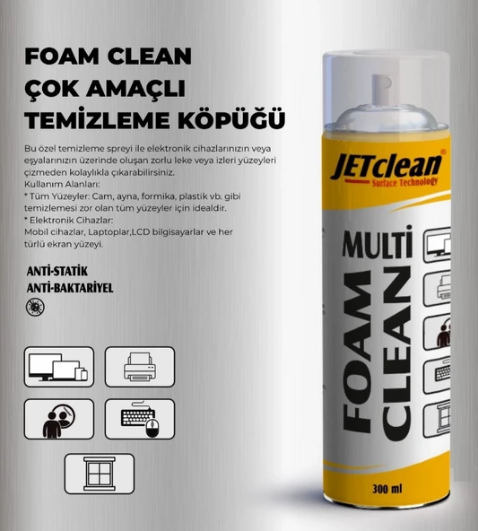 Jetclean Multi Foam Clean (Temizleme Köpüğü) 300Ml