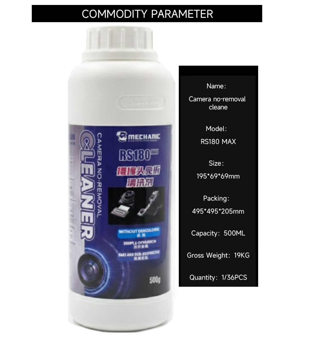 Mechanic RS180 Max 500Ml Kamera Temizleme Sıvısı
