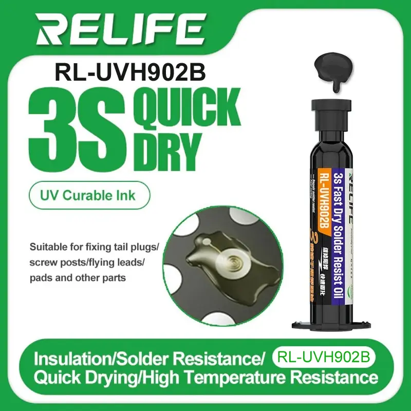 Relife Rl-Uvh902B 3s Hızlı Kuruyan Siyah Uv Flux