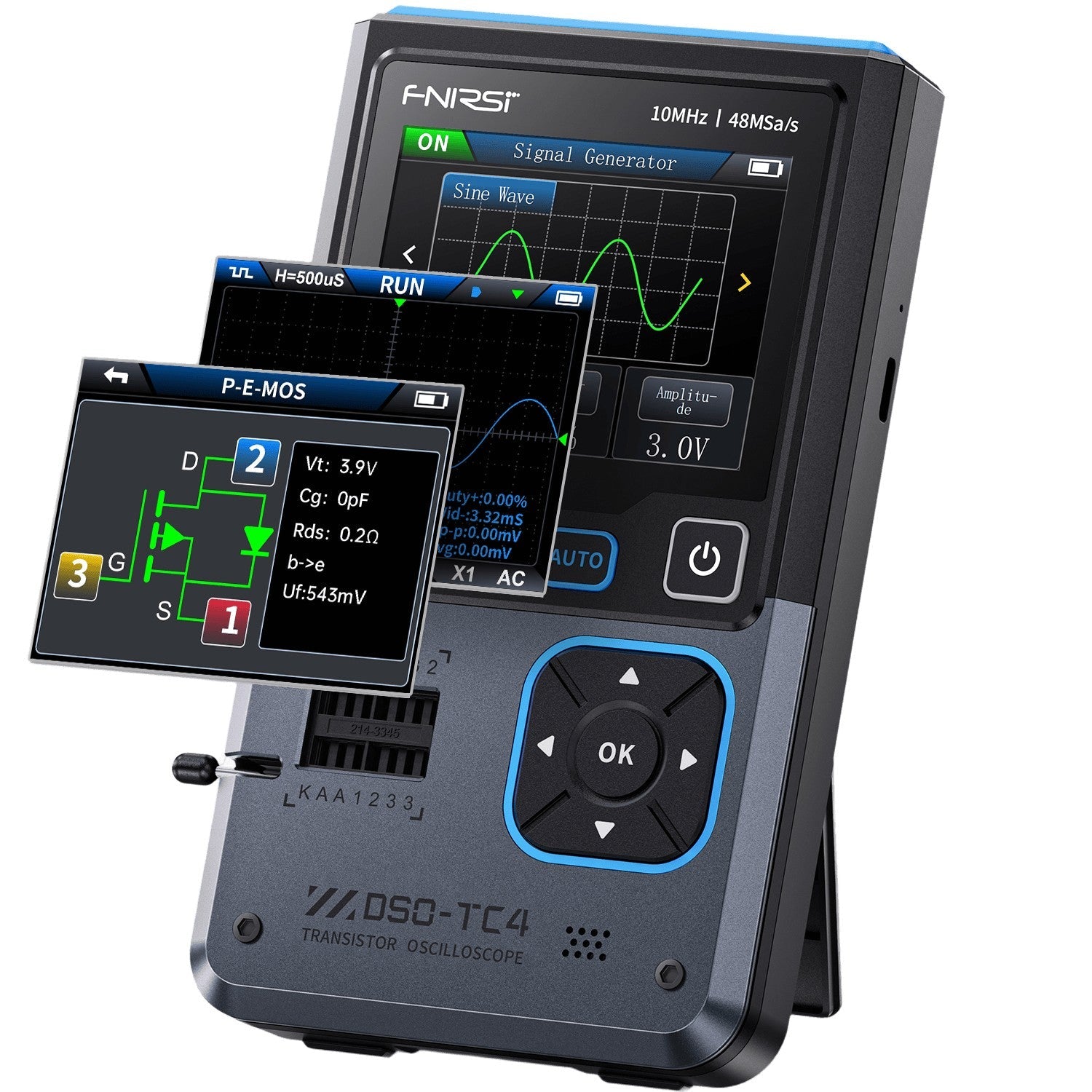 Fnirsi DSO-TC4 Transistör Test Osiloskop 10MHz 48MS/s
