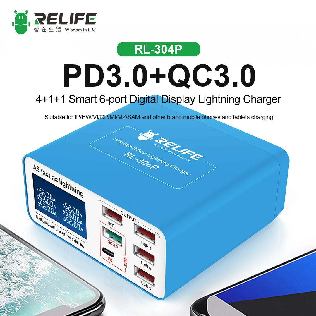 Relife Rl-304P 6 Port Usb Tester