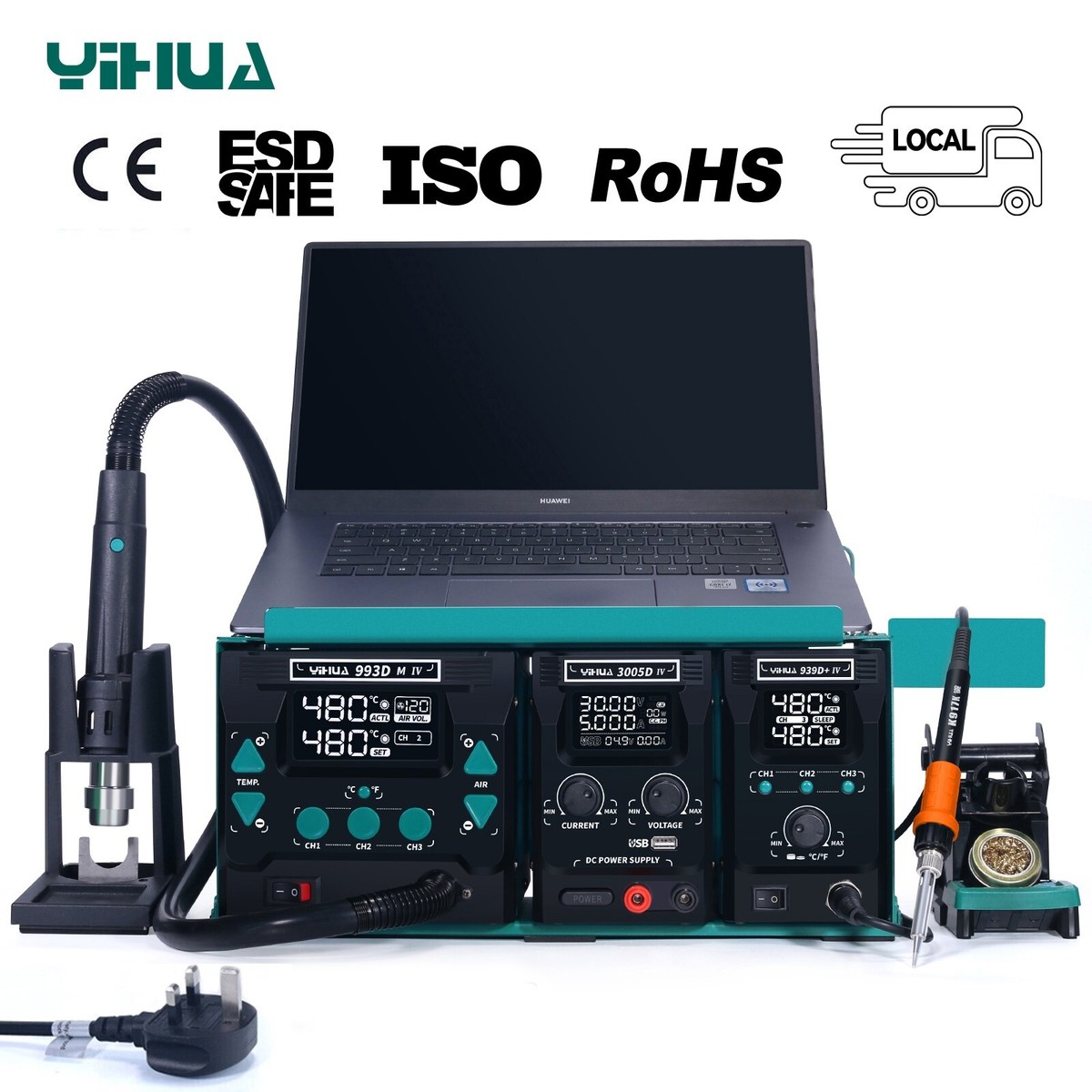 Yihua 813 Set 3005D-Iv 939D+Iv 993Dm-Iv Sıcak Hava & Lehim istasyonu & Power Suppley