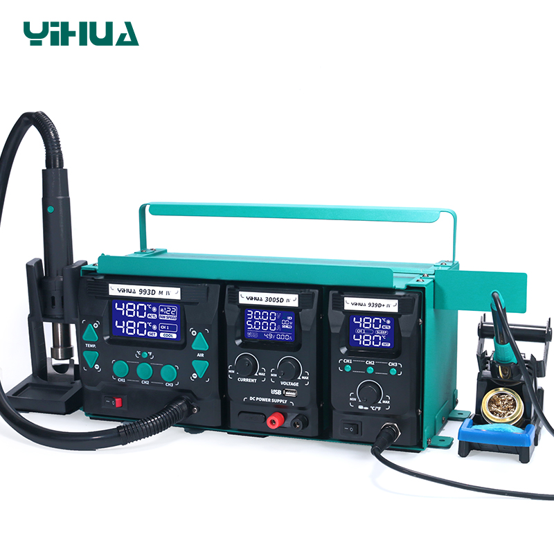 Yihua 813 Set 3005D-Iv 939D+Iv 993Dm-Iv Sıcak Hava & Lehim istasyonu & Power Suppley