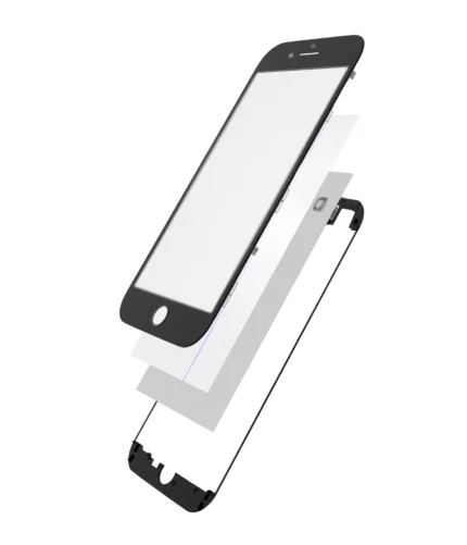 Çerçeveli Cam / OCA / Polarizör Önceden Takılmış iPhone 8 Plus ile Uyumlu (Siyah)