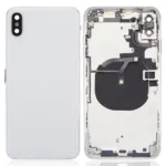İphone XS Max İle Uyumlu Kasa Kapak Set Beyaz İçi DOLU (Logolu) Orijinal Kasa
