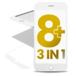 Çerçeveli Cam ve OCA Önceden Takılmış iPhone 8 Plus ile Uyumlu (Beyaz) (Premium / 3'ü 1 Arada) (2 Paket... 7128299
