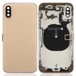 İphone XS İle Uyumlu Kasa Kapak Set Gold İçi DOLU (Logolu) Orijinal Kasa