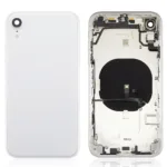 İphone XR İle Uyumlu Kasa Kapak Set Beyaz İçi DOLU (Logolu) Orijinal Kasa