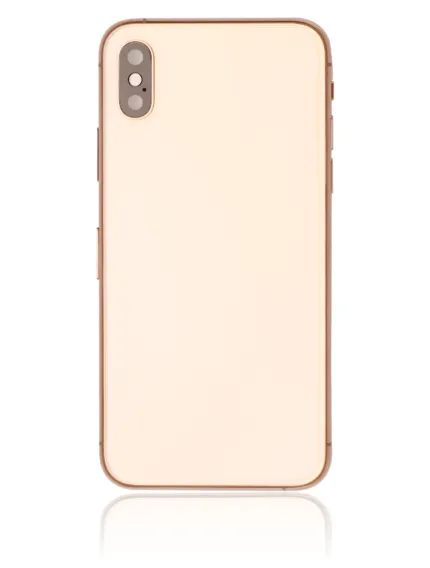 İphone XS İle Uyumlu Kasa Kapak Set Gold İçi Boş (Logolu) 1/1 Kasa