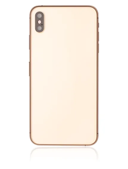 İphone XS Max İle Uyumlu Kasa Kapak Set Gold İçi Boş (Logolu) 1/1 Kasa