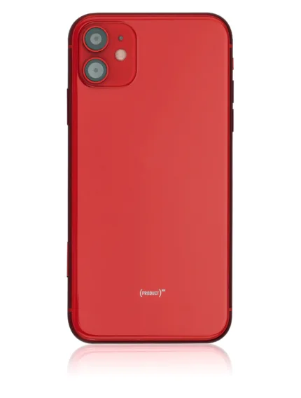 İphone 11 İle Uyumlu Kasa Kapak Set Kırmızı İçi Boş (Logolu) 1/1 Kasa